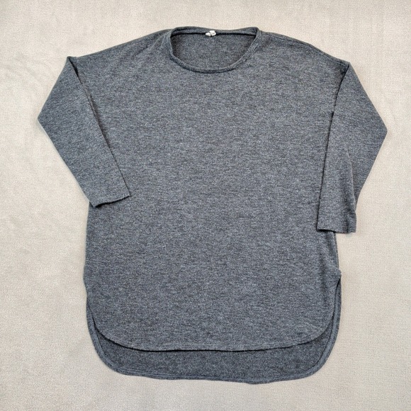 Bellamie Vintage USA Tunic Top Large Gray Heathered Minimalist Slit Hem — photo 2